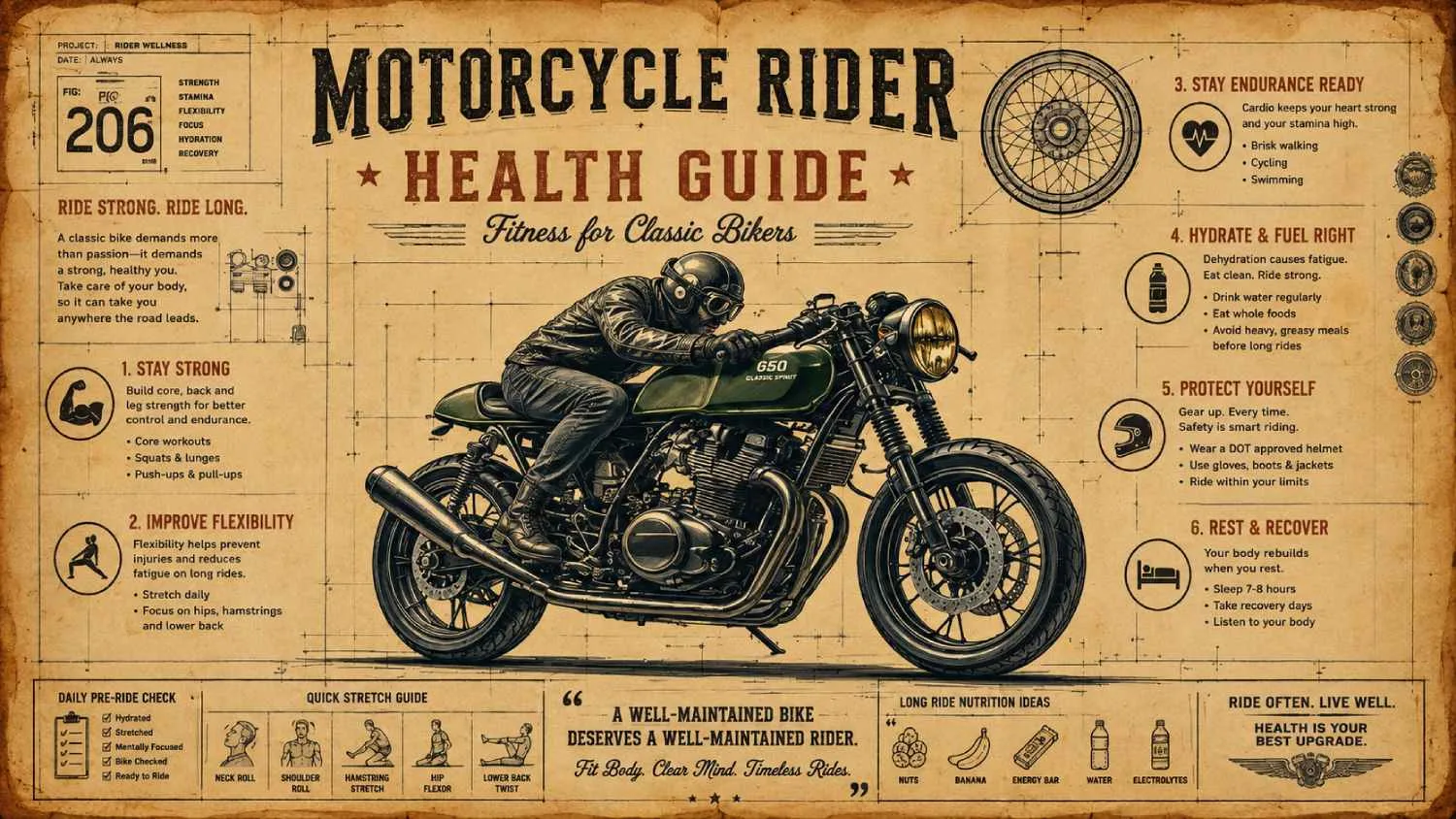 Motorcycle Rider Health Guide: Fitness for Classic Bikers